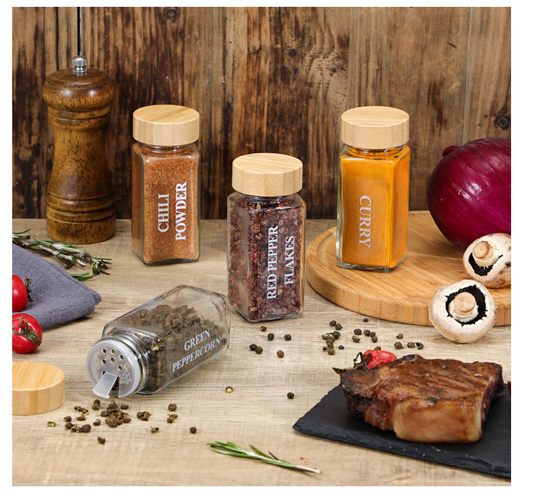 bamboo lid Spice containers