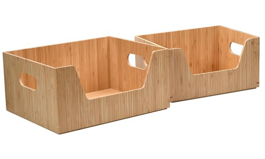 Stackable bamboo bin storages